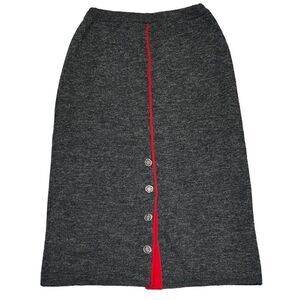 Creation Camilla Wool Blend Pull-On Button Detailed Skirt